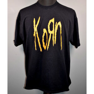Korn Metal Vintage Rare Orange Black T Shirt Freak On A Leash Size XL Excellent
